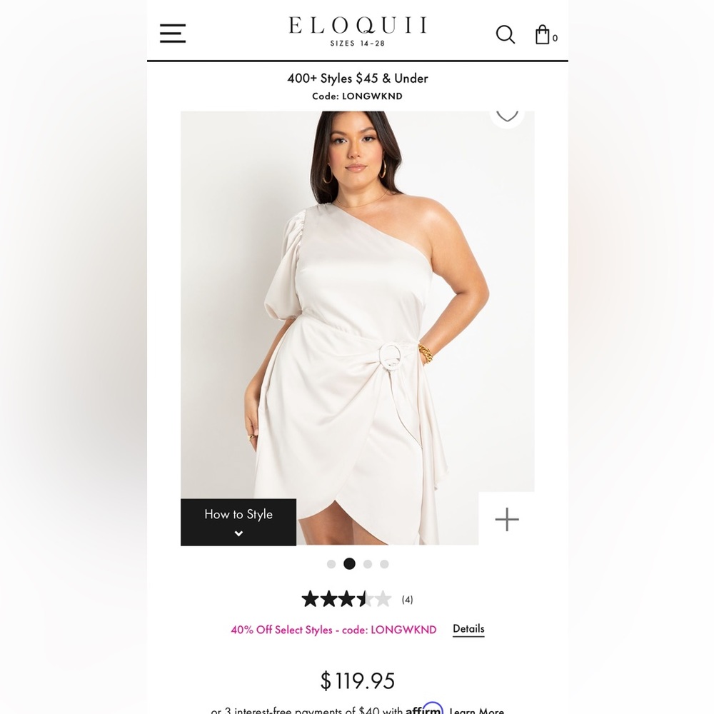 One Shoulder Satin Mini Dress With Ruching - Picture 4 of 4